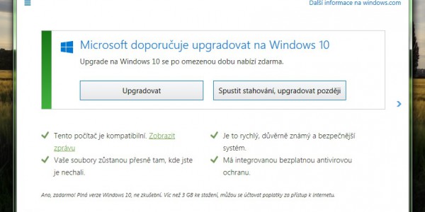 Konec s upozorňováním na upgrade Windows 10